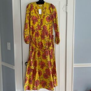Yellow print maxi dress